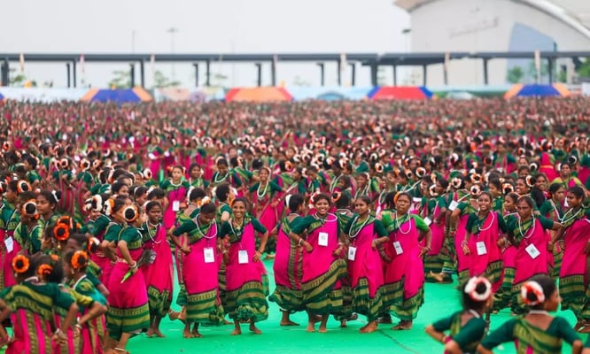 More than 13,000 tribal women and girl students came together in Andhra Pradesh to create history as the largest-ever Dhimsa dance performance, earning official recognition from Guinness World Records.