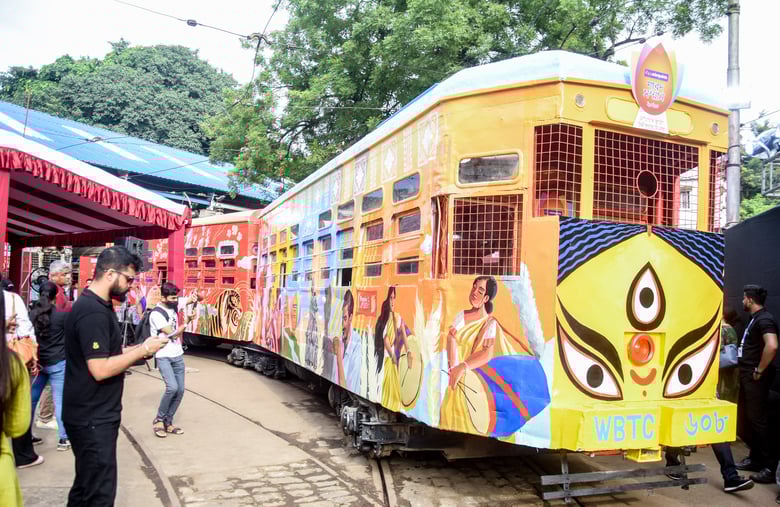 tram to commemorate Durga Puja's UNESCO Heritage tag