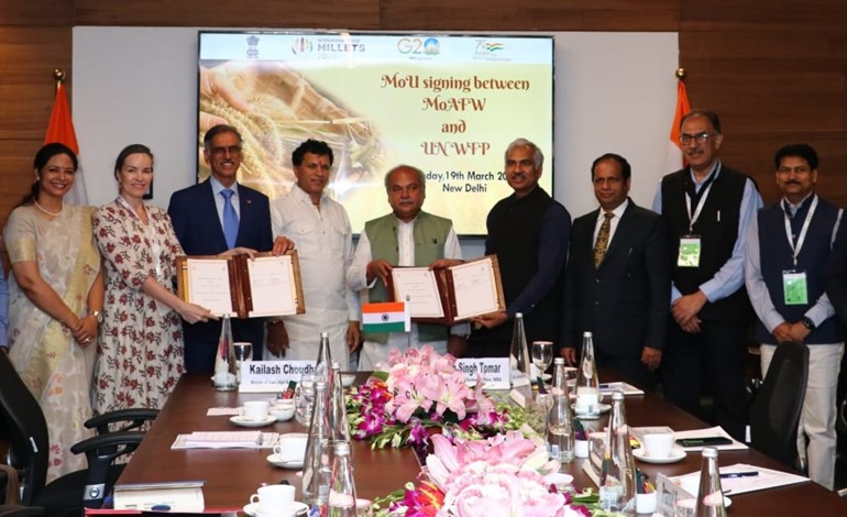 INDIA WORLD FOOD PROGRAMME SIGN MOU DURING GLOBAL MILLETS CONFERENCE