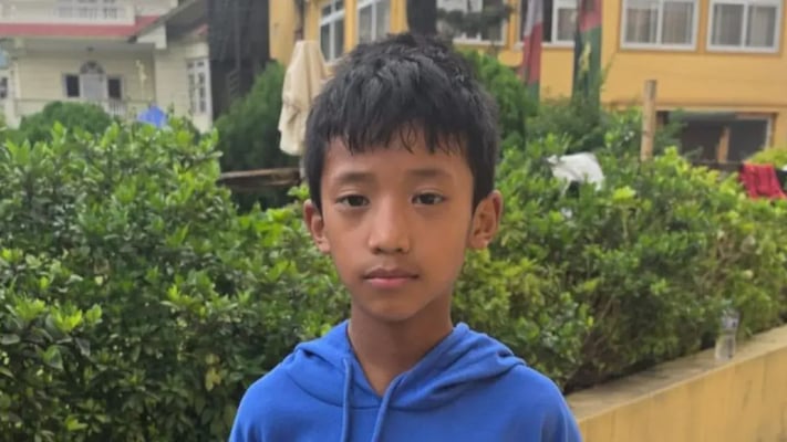 Tsering is just 12 years old. After devastating floods swept through Rasuwa on August 26, he was displaced to a monastery in Kathmandu along with hundreds of survivors.