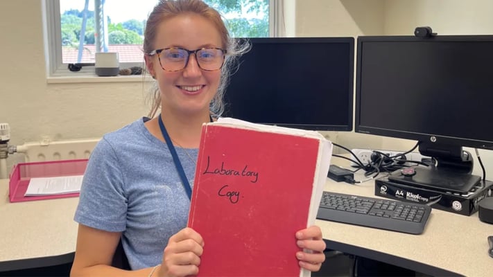 Emily Roskam reunited with her notes. Photo: Supplied / Emily Roskam
