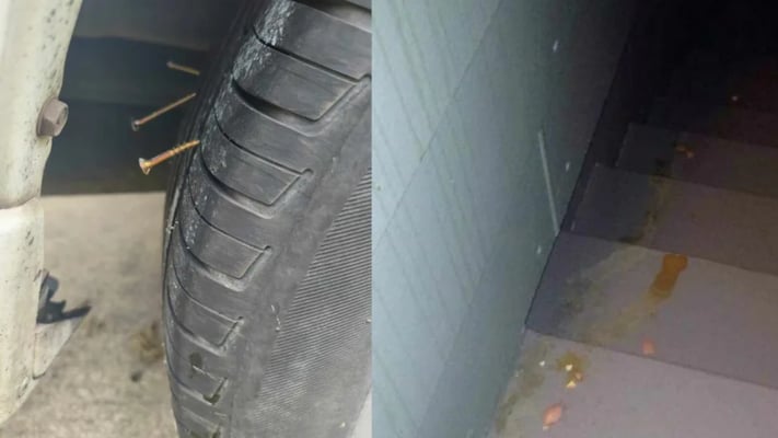 Kāinga Ora tenant Cheyne Smith has had nails put in her tyres (left) and her home has been egged. Photo: Supplied