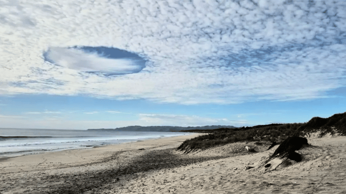 An unusual cloud formation seen from Forestry Beach, Te Arai. Photo: Supplied/Sheila Russell