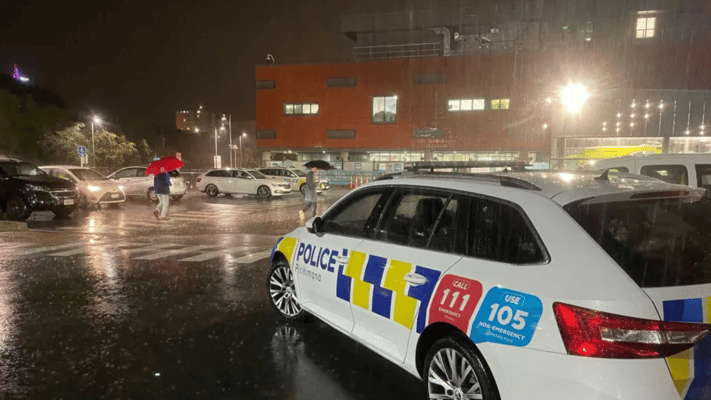 A person was threatened with a machete before a gun went off outside Wellington Hospital.