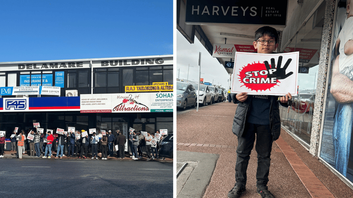 he protesters, gathered in significant numbers, attentively listened to members of the Auckland Indian Retailers Association (AIRA).