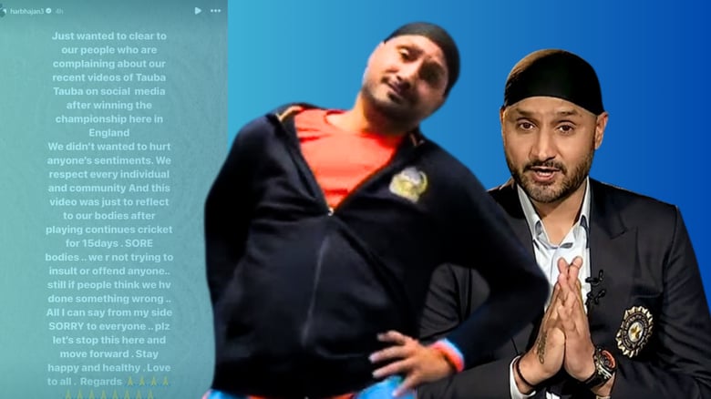 Harbhajan Singh Apologises After 'Tauba-Tauba' Reel