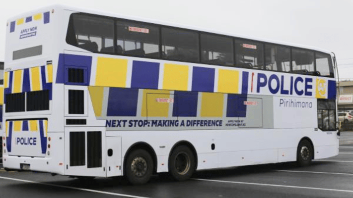Police bus in Auckland