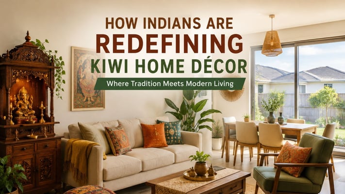 From handcrafted wooden mandirs and vibrant textiles to minimalist interiors, natural materials, and indoor greenery, Indian families across New Zealand are creating homes that beautifully blend heritage with modern design.