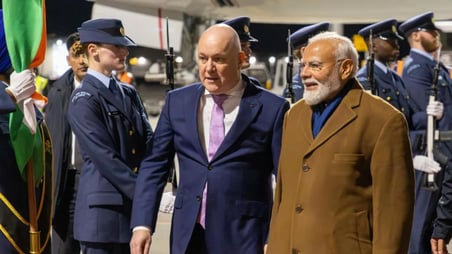 Narendra Modi arrives for historic visit to New Zealand