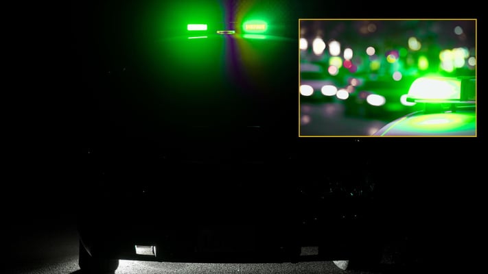 Seen a green flashing light on a car? What drivers are legally required to do