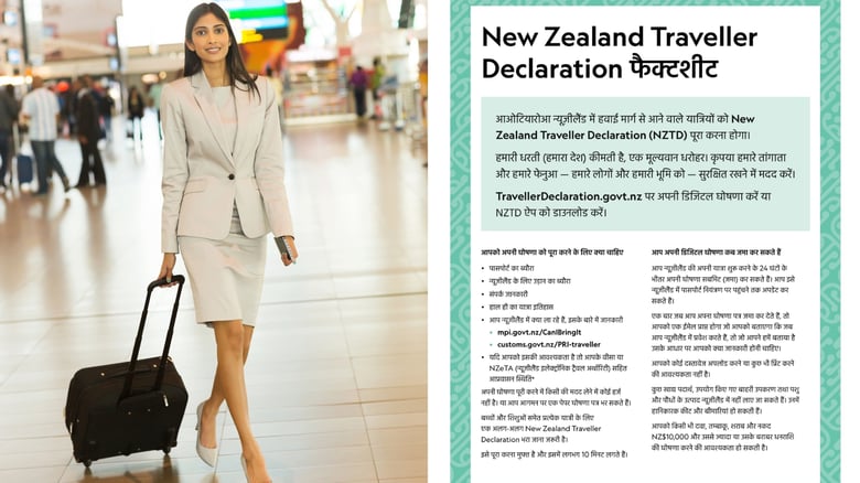 Have you seen the Hindi NZ Traveller Declaration? Customs explains what you can & can’t do