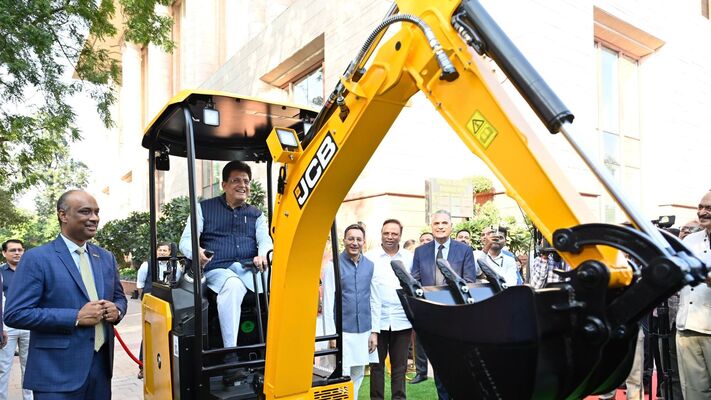 Piyush Goyal flags off first JCB machine export to New Zealand