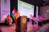 Photo 1. Chief Guest (Indian High Commissioner) speaking