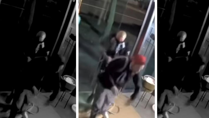 CCTV footage shows thieves breaking in the store 