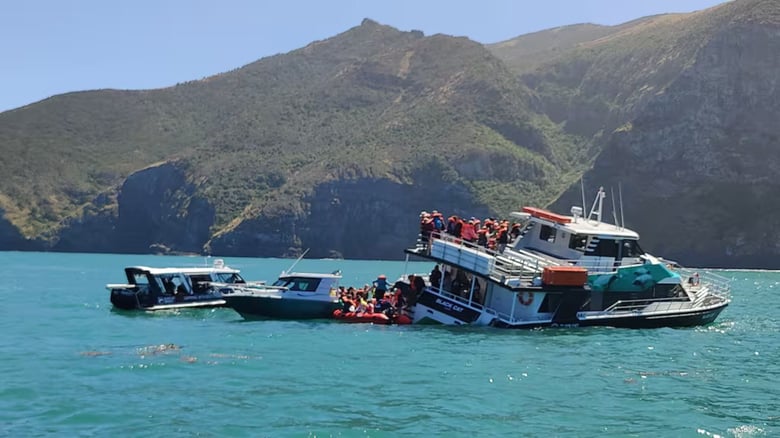 Dozens evacuated after tourist boat capsizes in&nbsp;Akaroa Harbour