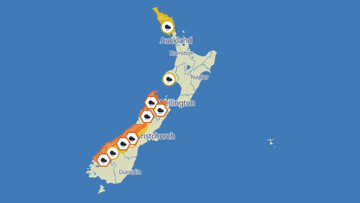 Heavy rain warnings issued as severe weather set to hit New Zealand