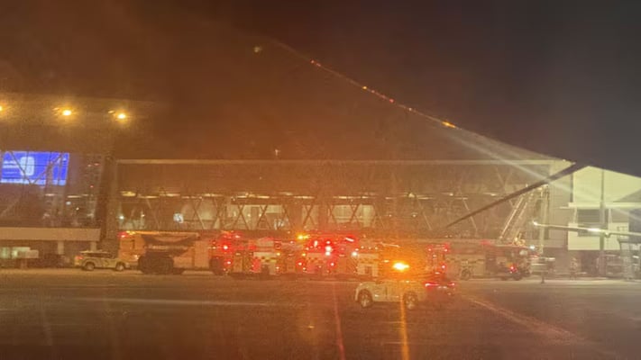 Wellington airport terminal evacuated as firefighters battle blaze