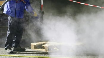 Protest near Winter Olympics hockey venue turns into clash with police