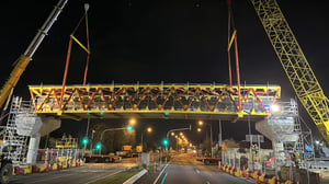 New pedestrian and cycling bridge installed in Christchurch