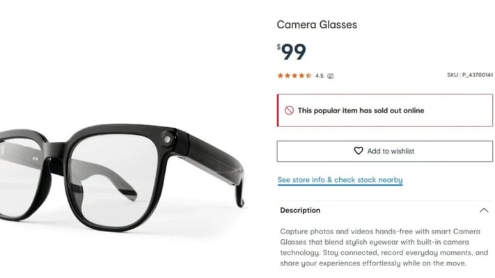 Kmart pulls $99 smart camera glasses from NZ and Australia amid privacy concerns