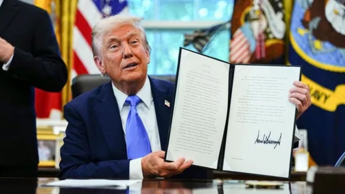 Donald Trump with the proclamation