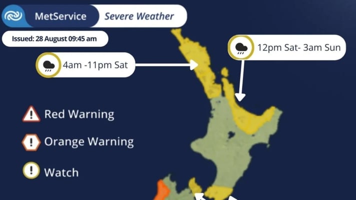 Heavy rain, strong winds set to hit North Island this weekend