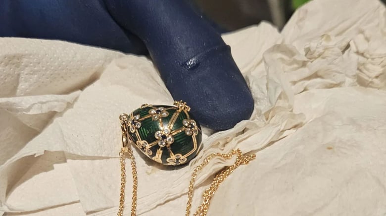 Man accused of swallowing Fabergé pendant pleads not guilty
