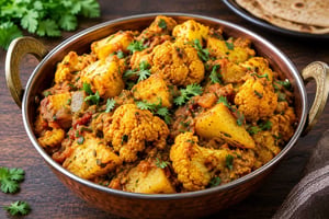 ALOO GOBHI: A delicious, dry curry featuring potatoes and cauliflower