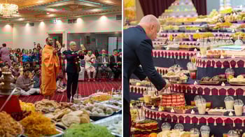 PM Luxon Marks Wellington BAPS Mandir's 1st Diwali; Performs Aarti