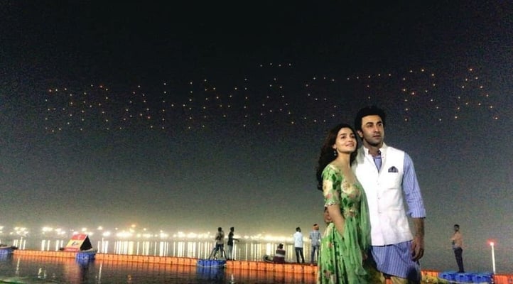 'Brahmastra' team uses drones for logo unveiling at Kumbh