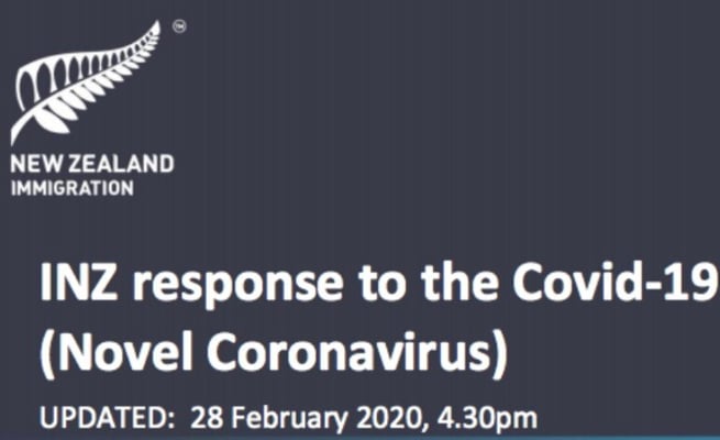 INZ RESPONSE TO THE COVID-19 (NOVEL CORONAVIRUS)