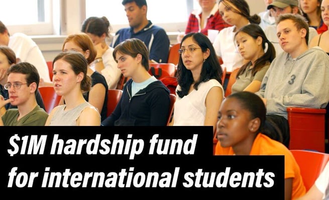 $1M hardship fund for international students to address urgent, temporary needs