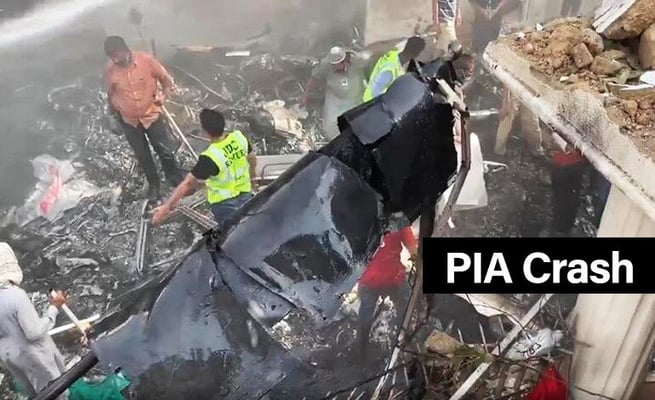 PIA plane crashes minutes before landing in Karachi, over 60 feared dead