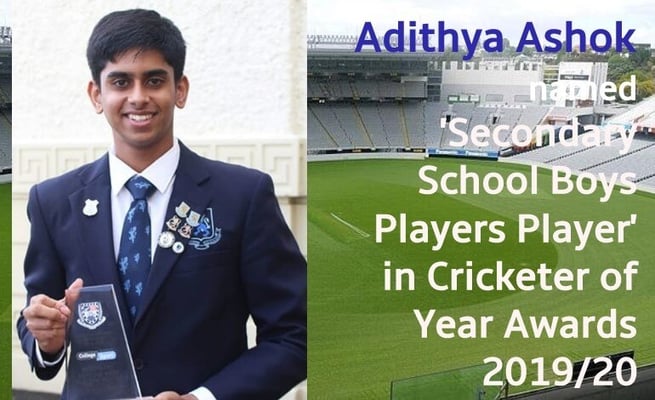 Kiwi Indian cricketer Adithya Ashok presented with ‘Players Player’ award by Auckland Cricket