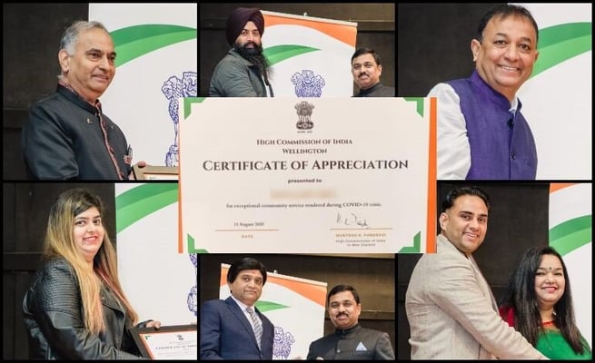 Indian High Commission gives Certificates of Appreciation to mark support provided to communities during the lockdown