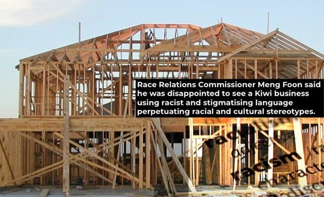 Community calls out racist advert by Mangawhai-based building company