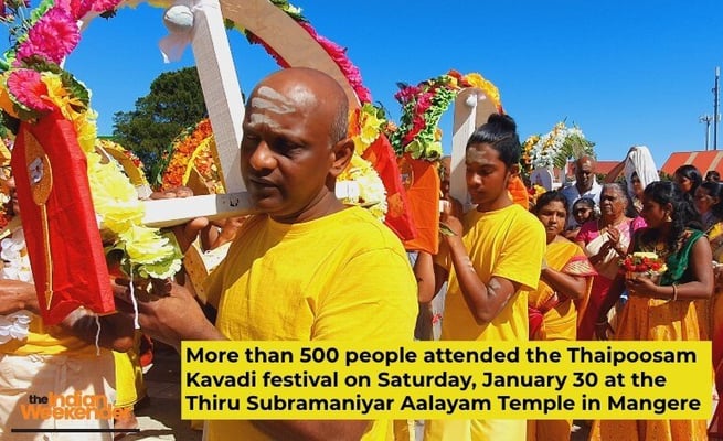 Thiru Subramaniyar Temple in Mangere celebrates Thaipoosam Kavadi festival