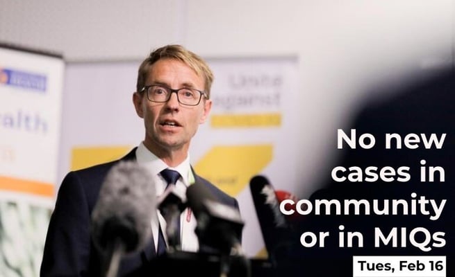 No new cases in community or MIQ - Bloomfield