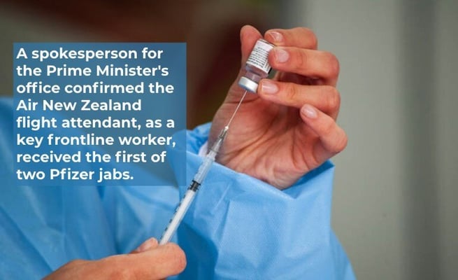 Flight attendant with Covid-19 had vaccination shot days earlier