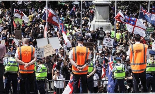 Parliament on high security as protesters gather