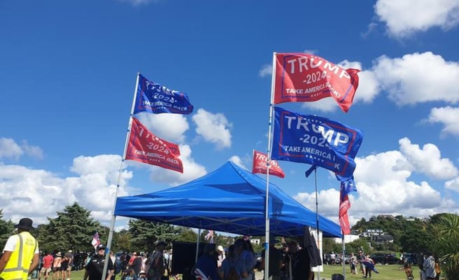 Protesters at Auckland Domain defy police