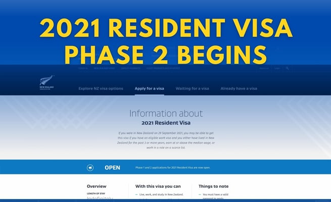 Phase 2 applications for the 2021 Resident Visa begins today