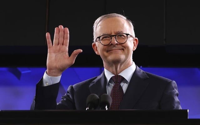 Australia's incoming prime minister Anthony Albanese delivers victory speech