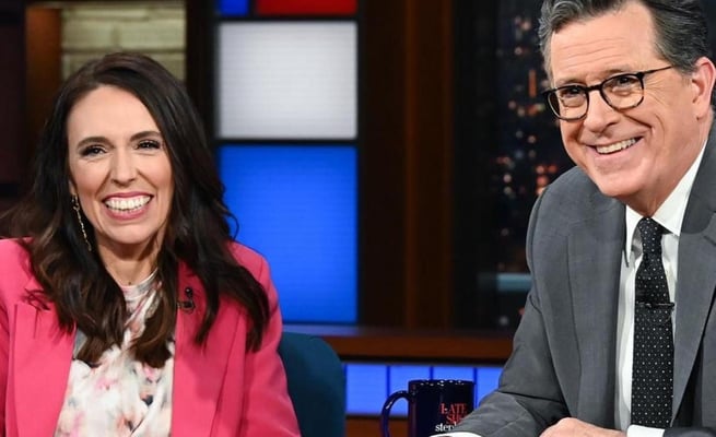 Ardern talks gun control on Late Show with Stephen Colbert