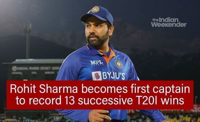 Rohit Sharma becomes first captain to record 13 successive T20I wins