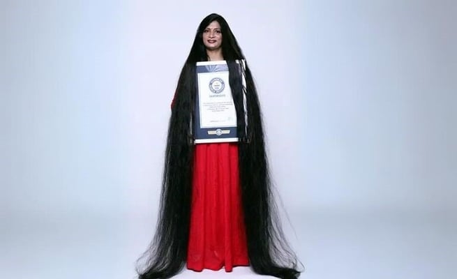 UP woman sets world record with 7 ft 9 in long hair