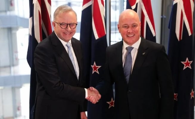 PM Luxon meets Australia's Albanese in 1st overseas trip