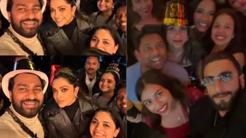 Deepika Padukone and Ranveer Singh pose with fans in New York