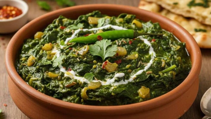 Packed with the wholesome goodness of fresh fenugreek (methi) and spinach (palak), this classic North Indian dish is as nutritious as it is delicious.